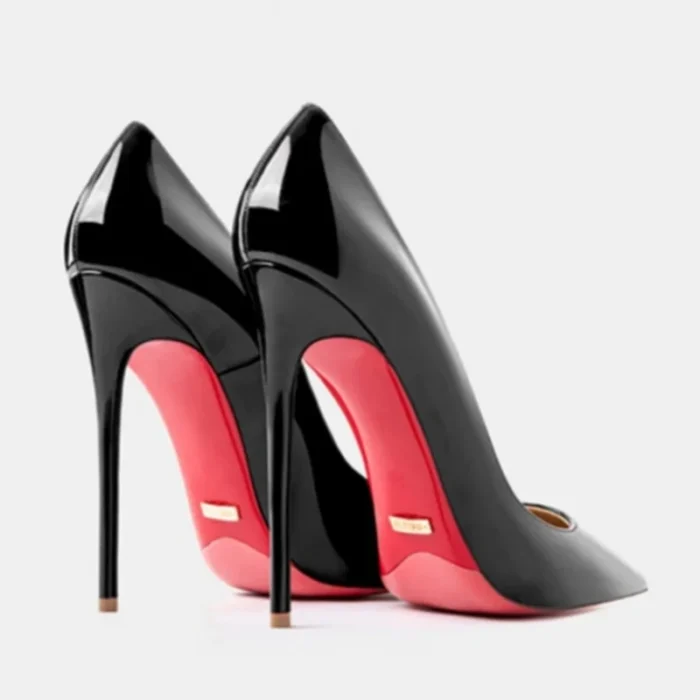 Shoes For Woman 2025 Trend New Leather Luxury High Heels 12cm Red Bottom Pointed Toe Stiletto Pumps Comfortable Sexy Party Shoes